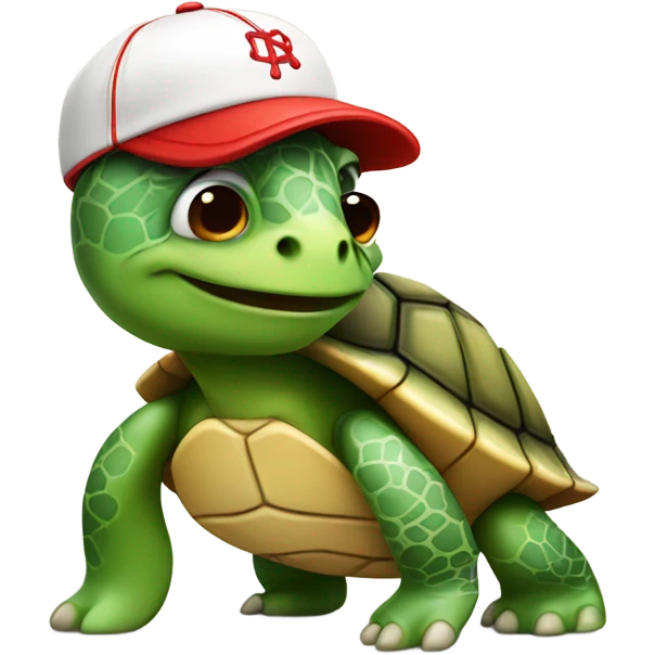 Turtle with baseball cap  emoji