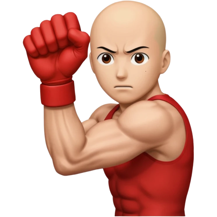 Angry Saitama with his red giant hand punching (front) emoji