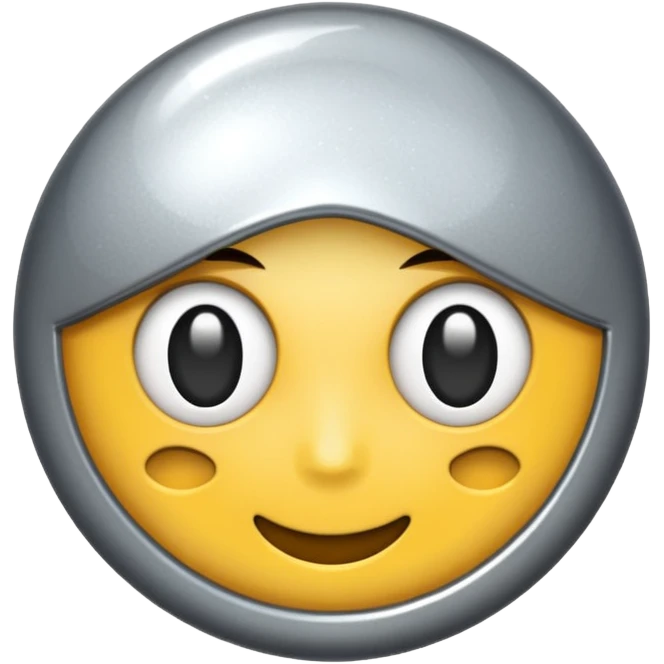 Silver chrome sparkle emoji, iOS emoji style, minimal shape, glossy metallic shine, clean background, smooth lighting emoji