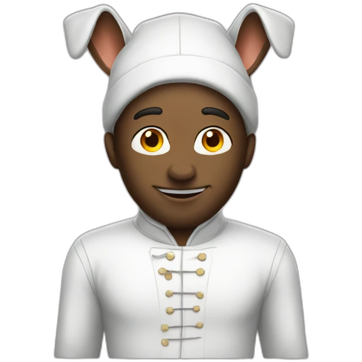 Man in white rabbit costume emoji