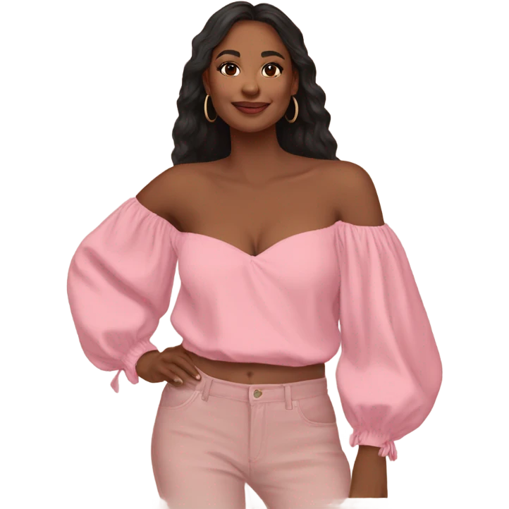 pink off shoulder top, isolated emoji