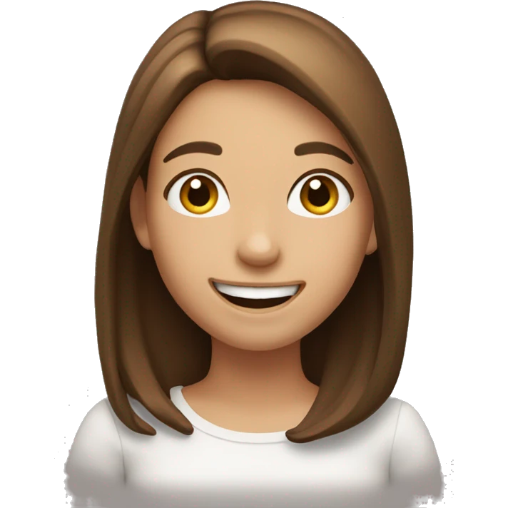 Very happy and excited girl with brown hair emoji