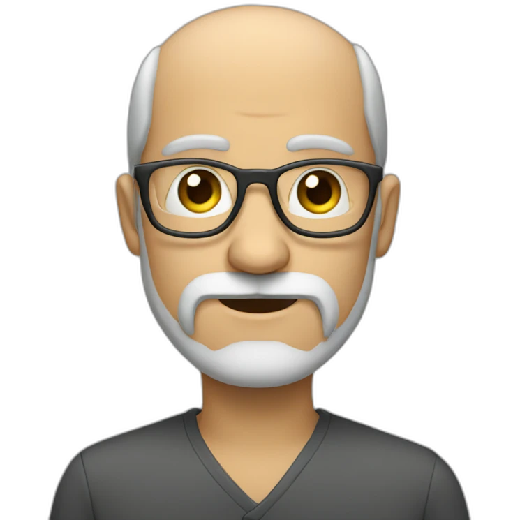 Thin hair full Bearded professor thin glasses emoji