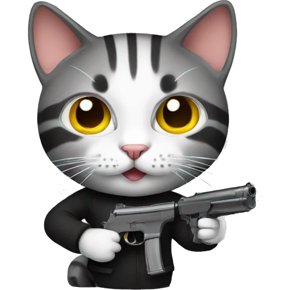 cat with gun emoji emoji