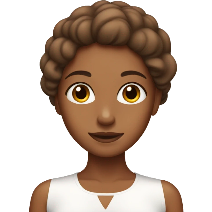 Tan girl with brown hair doing skincare emoji