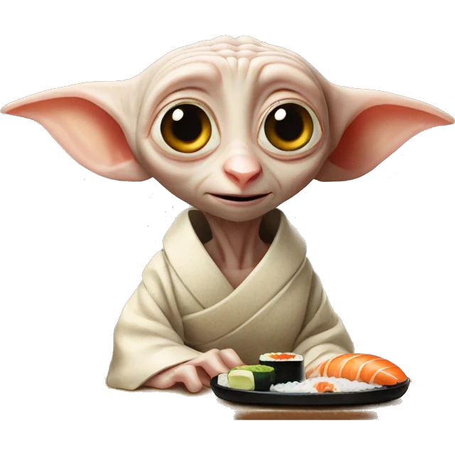Dobby avec un sushi emoji
