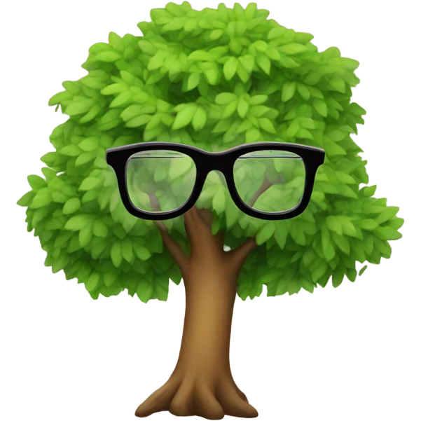 Tree with glasses  emoji