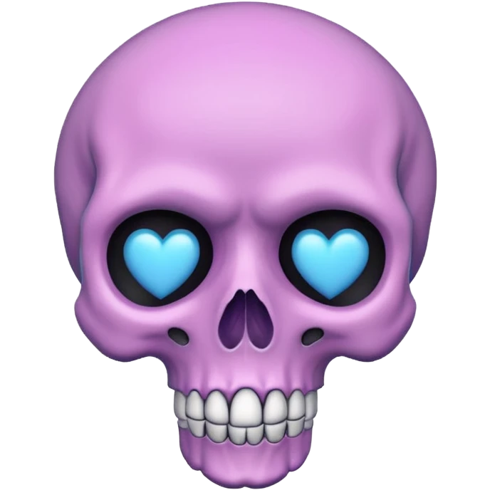 pastel emo skull with a heart eye emoji