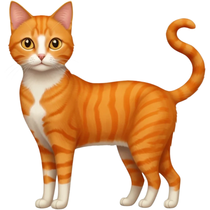 full body orange domestic shorthair slim cat with yellow/orange eyes  emoji