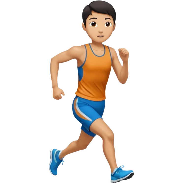running asian emoji