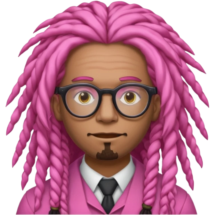 pink thick dreadlock guy with glassess emoji