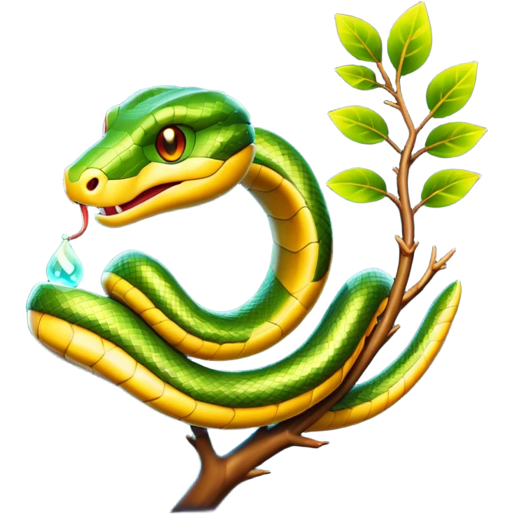 Snake wrapped around a glowing branch emoji