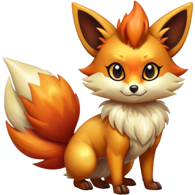 Shiny Dark Fennekin-Vulpix-fusion-hybrid full body emoji