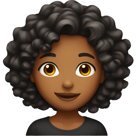 a girl with black and orange curls  emoji