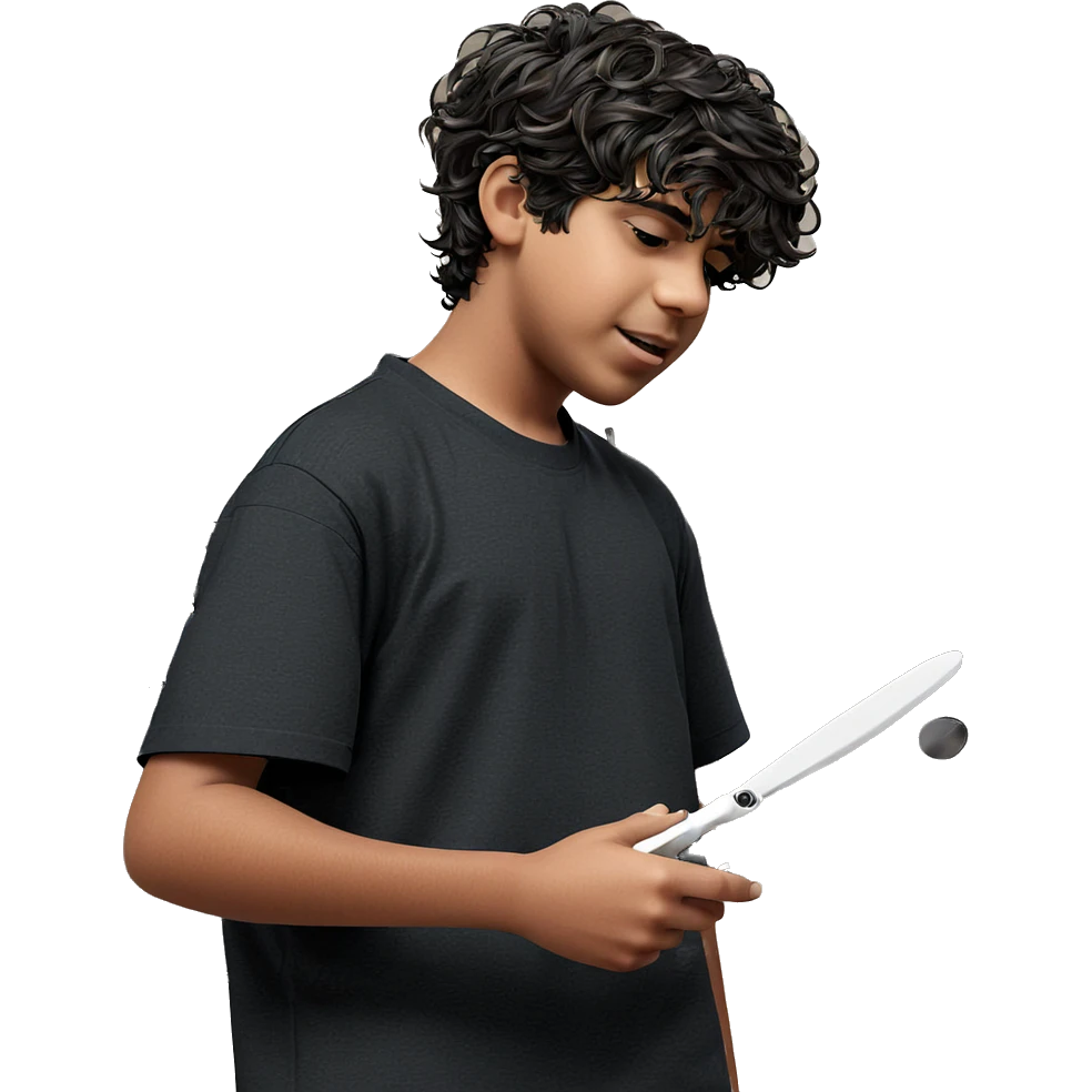 boy with bird in kitchen emoji