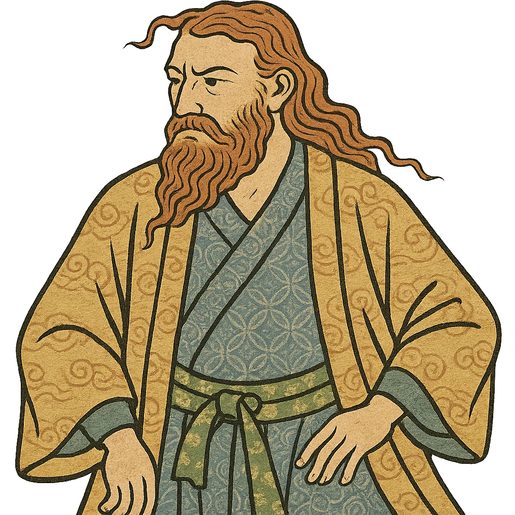 ukiyo-e style Anglo-Saxon man emoji