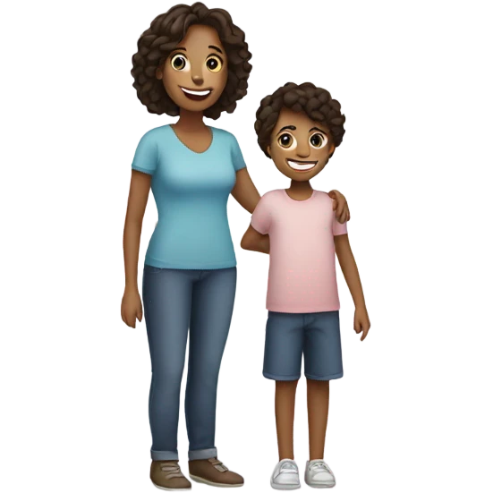 Mom with son and daughter emoji