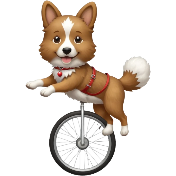 dog riding a unicycle emoji