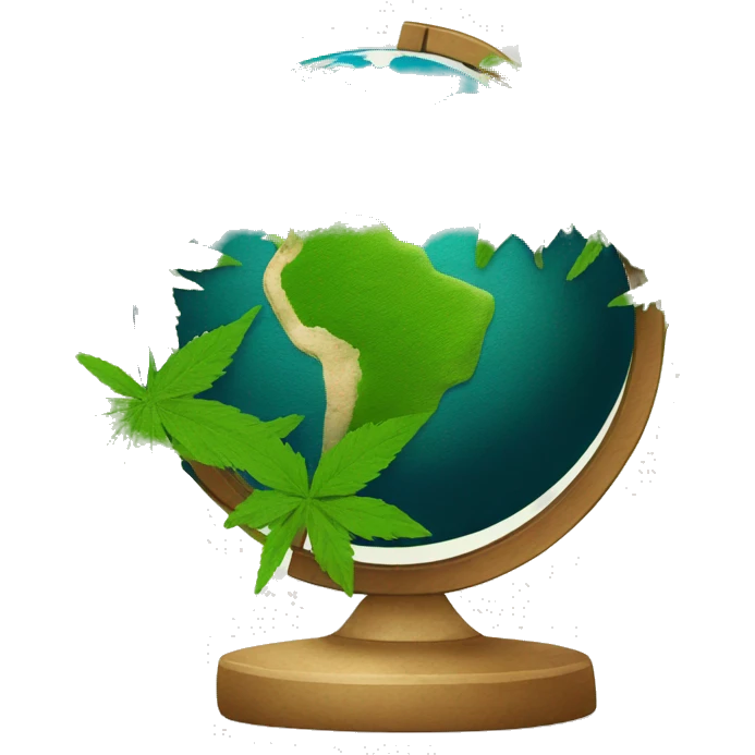 420 on planet earth hemp leaves on the globe  emoji