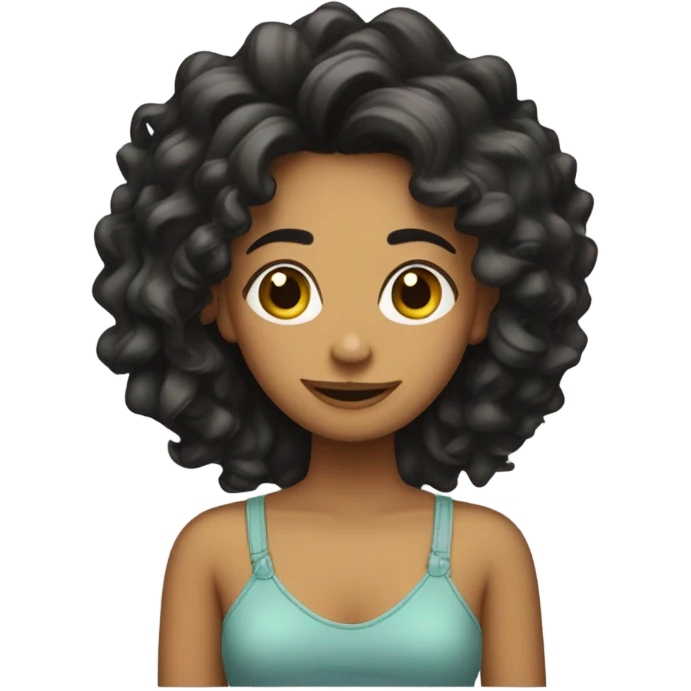 Chicas con pelo rizo emoji