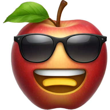 Apple with sunglassses emoji
