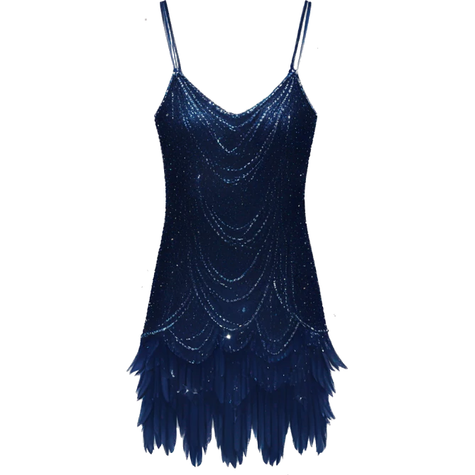 Navy blue sparkly flapper style dress with thin straps emoji