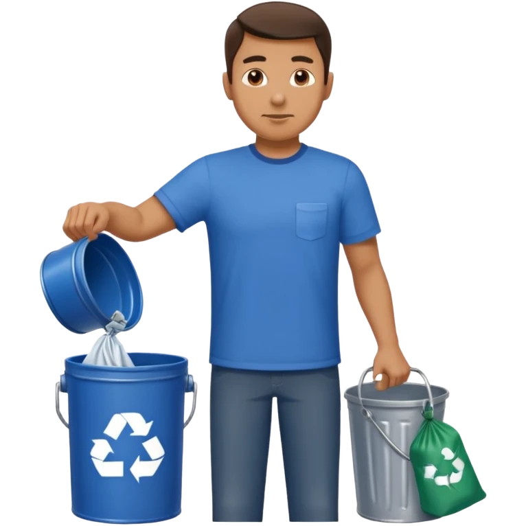 full side body man put the trash in can emoji