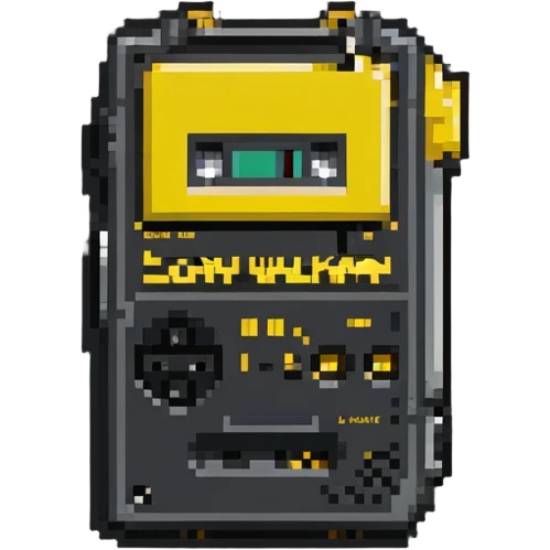 Yellow Sony Walkman cassette player from the 1980s emoji