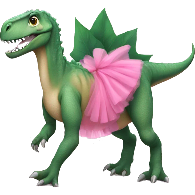 Dinosaur with pink tutu  emoji