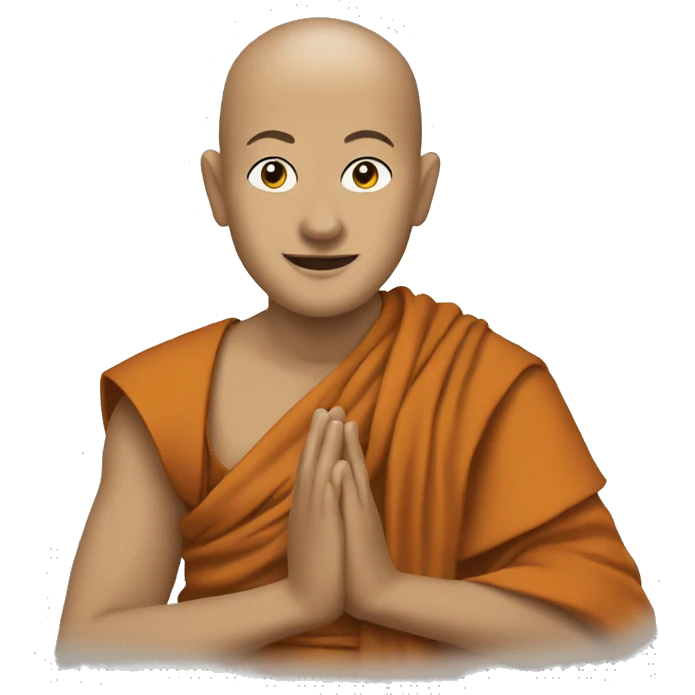 I need to create an emoji featuring a Burmese novice monk as the main image, along with our company logo. emoji