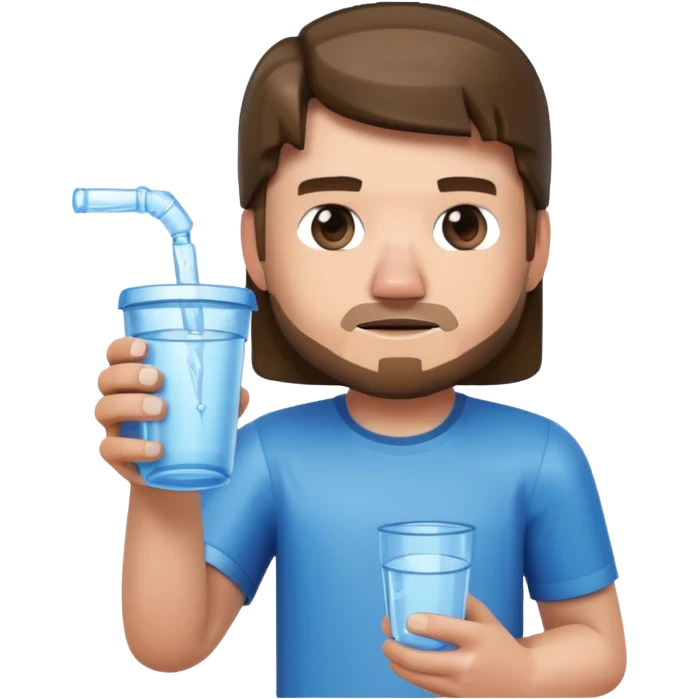 Minecraft Steve with water cup emoji