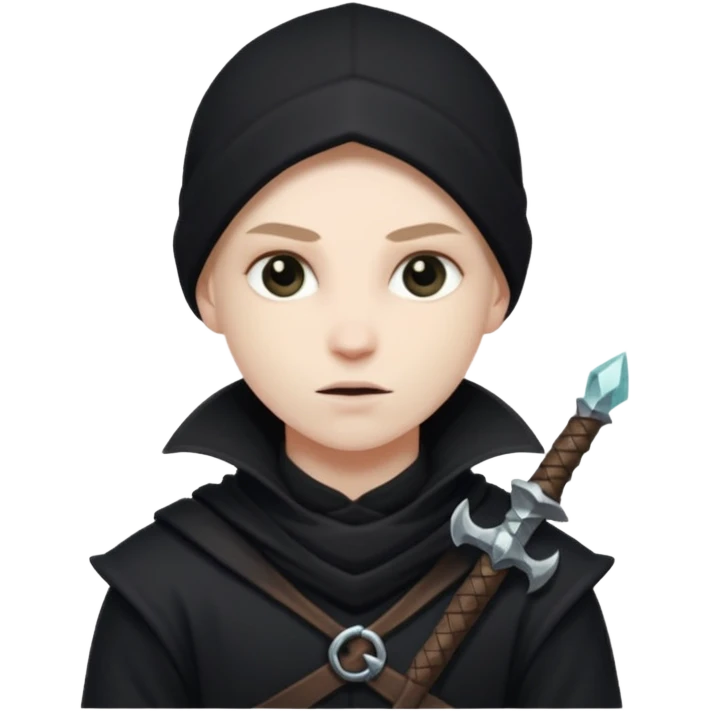 Dungeon and dragons thief in all black emoji