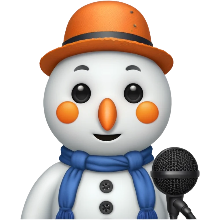 snowmen with microphone emoji