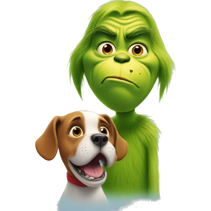 The grinch and max the dog  emoji