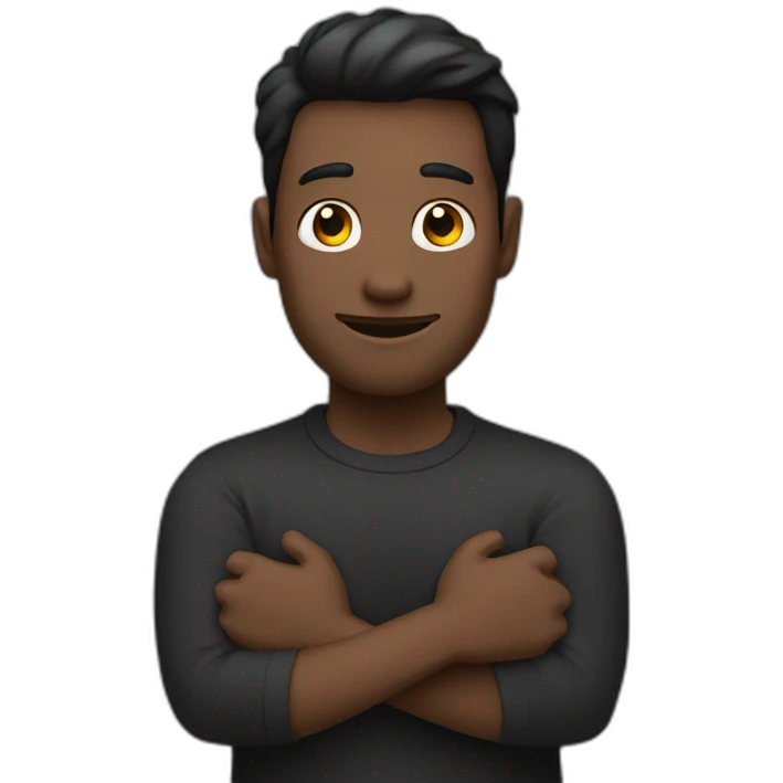 Homme noir choqué avec les mains sur la tete emoji