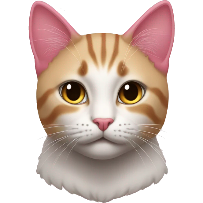 corazon rosa con cara de gato emoji