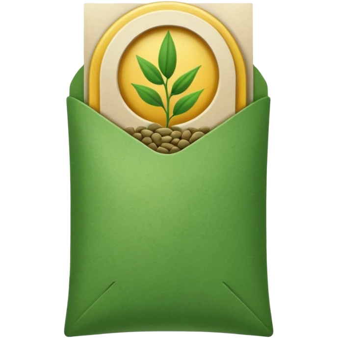 green seed packet pocket emoji