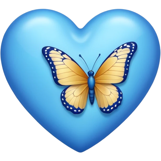 blue heart with a butterfly emoji