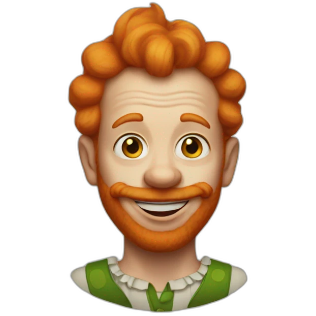 ginger clown without beard emoji