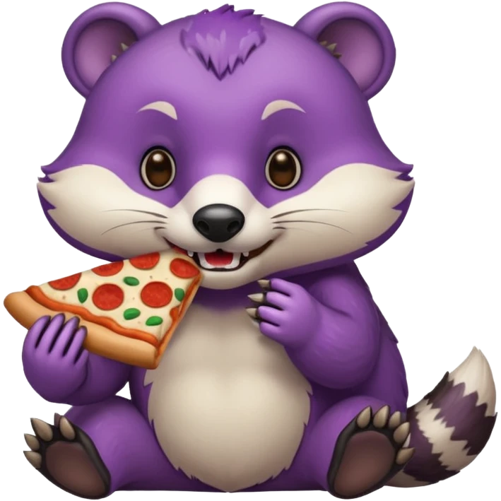 Purple Badger with pizza  emoji