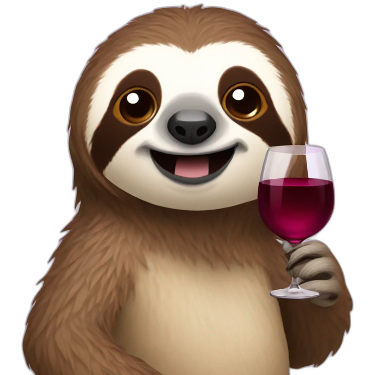 sloth with wine emoji