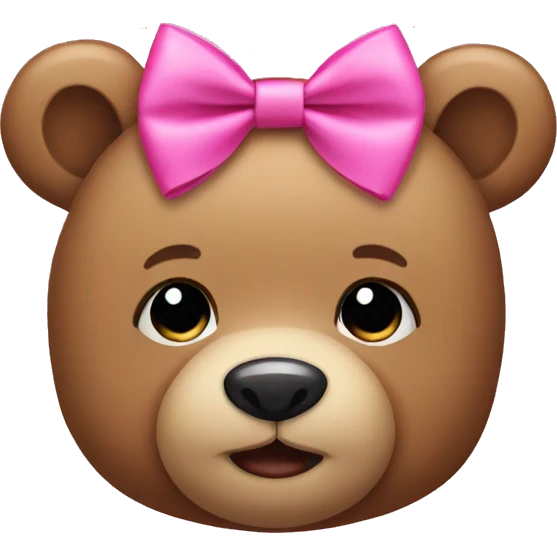Teddy bear with pink bows on the ears emoji