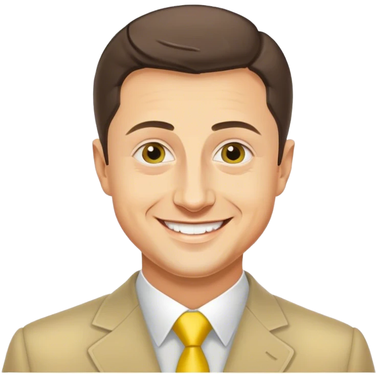 photorealistic Vladimir Zelensky is delighted emoji