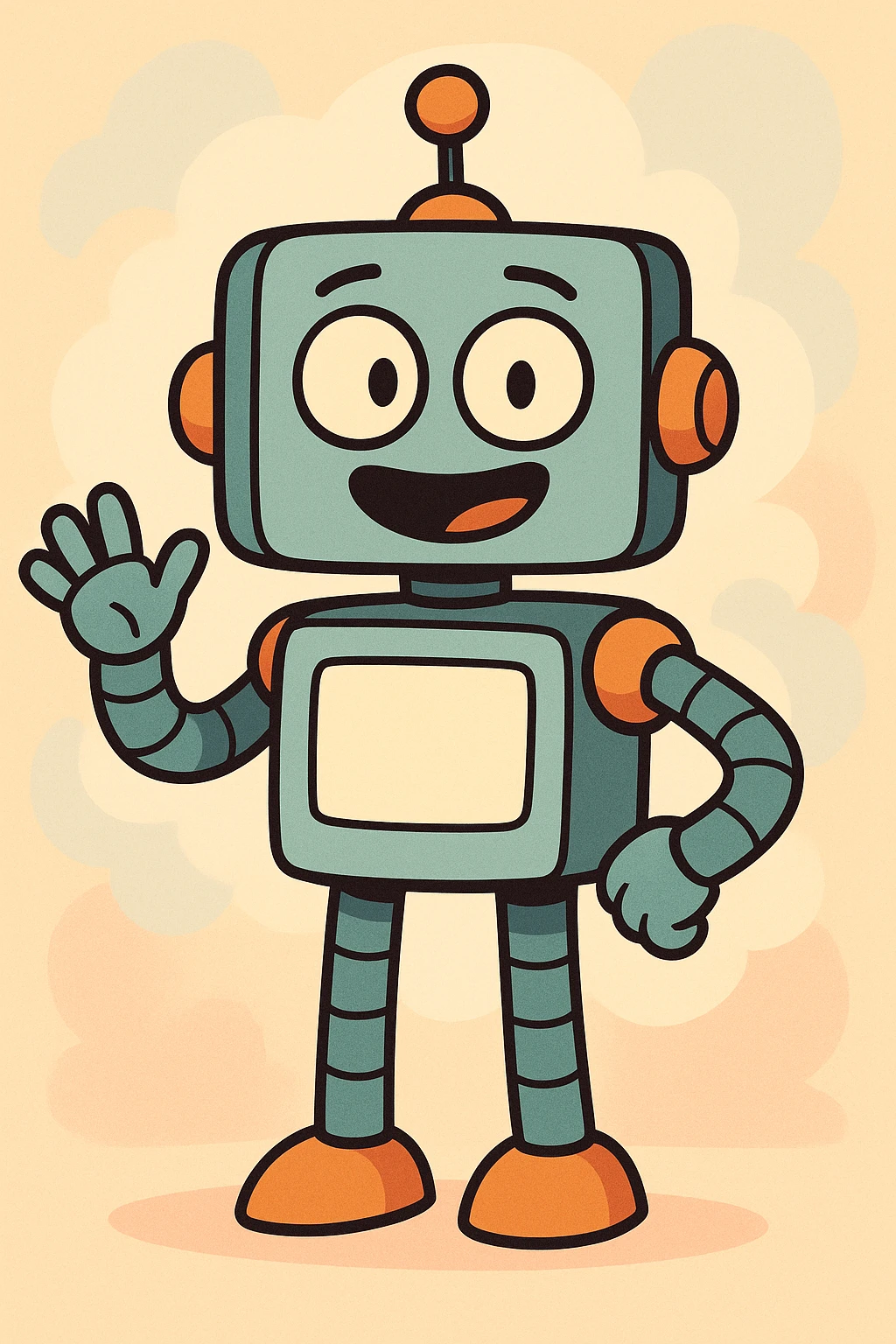 cartoon robot, friendly, colorful, simple background emoji