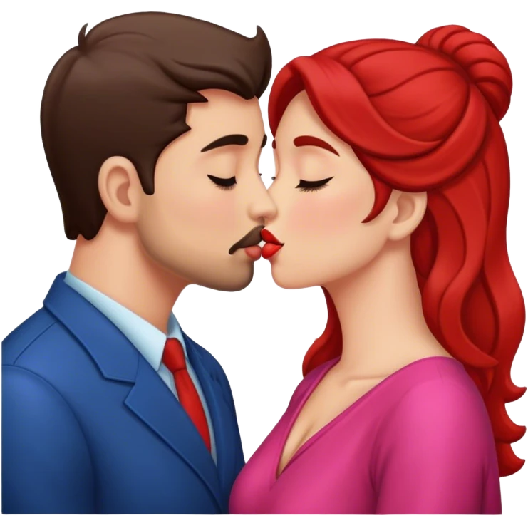 Two men and a woman kiss emoji