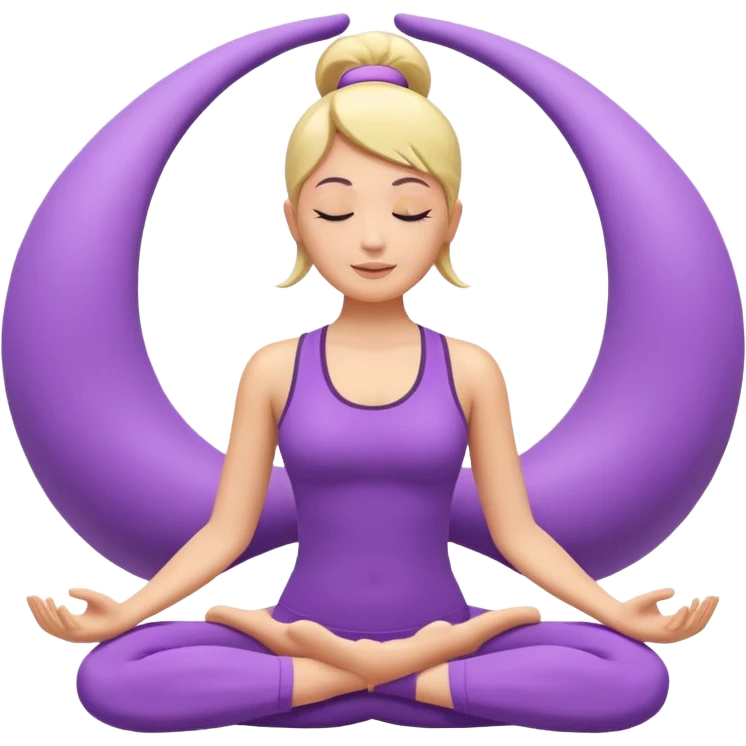 Yoga Breathing 3d Icon with color of A781F3 emoji