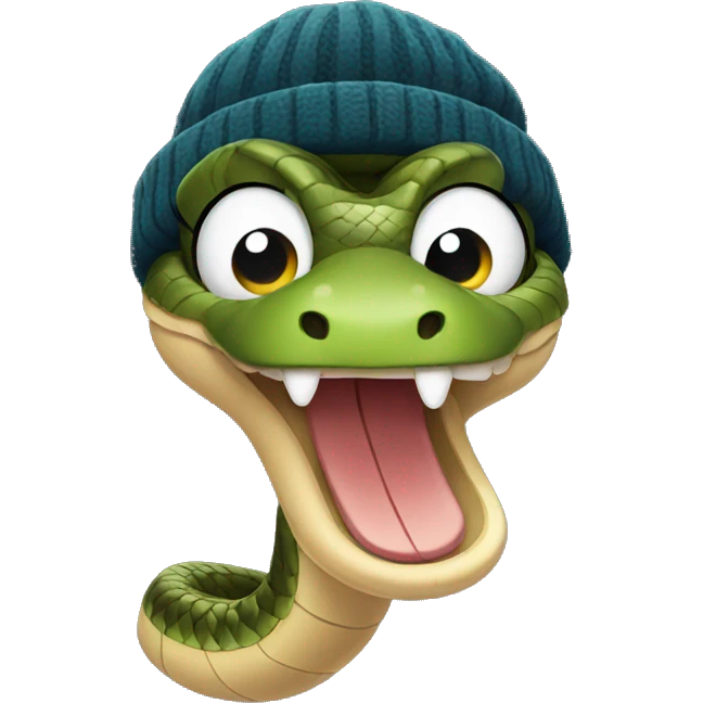 Snake wearing beanie emoji