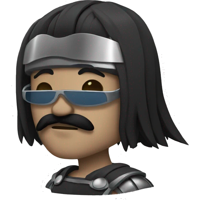 gladiator with long straight black hair, black moustache and sunglasses emoji