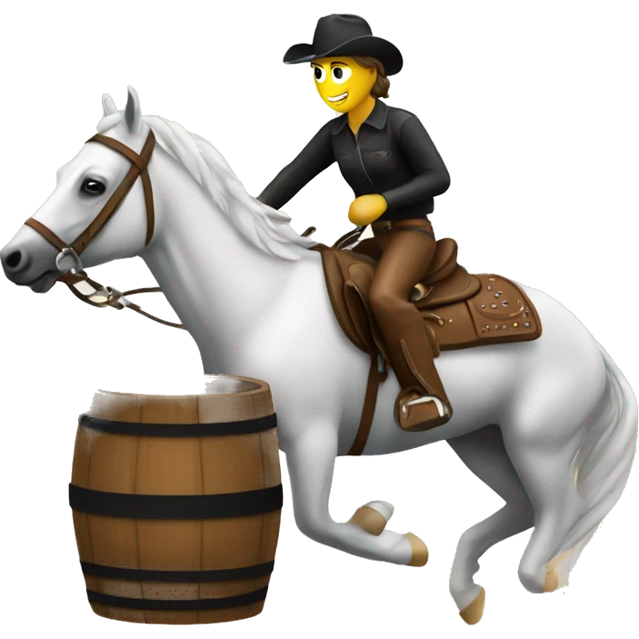 Barrel racing horse with rider emoji