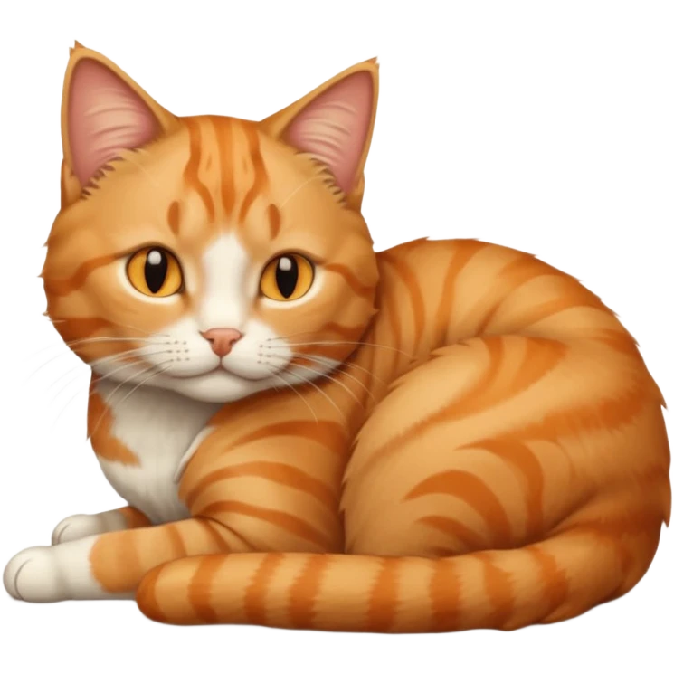 three-legged cat named Carey, curled up emoji